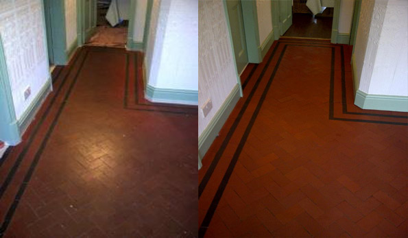 victorian floor with a herring bone and bordered design in Nottingham